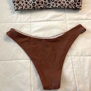 Two piece leopard print bathing suit